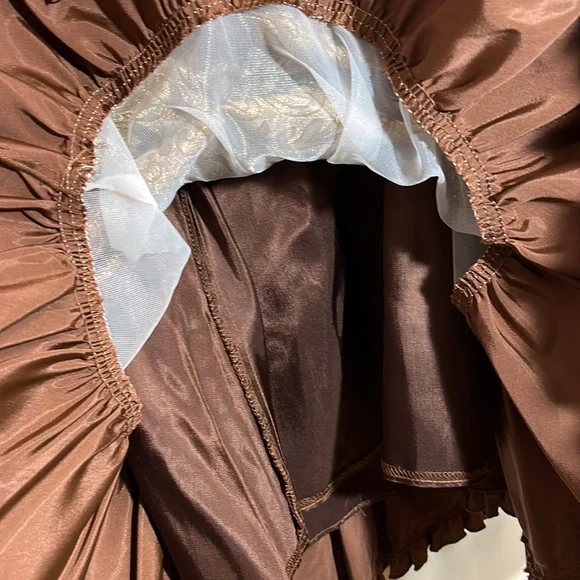 Jessica McClintock Gunne Sax Women’s Size 6 80s 90s Brown Gold Rhinestone Dress - Picture 5 of 13